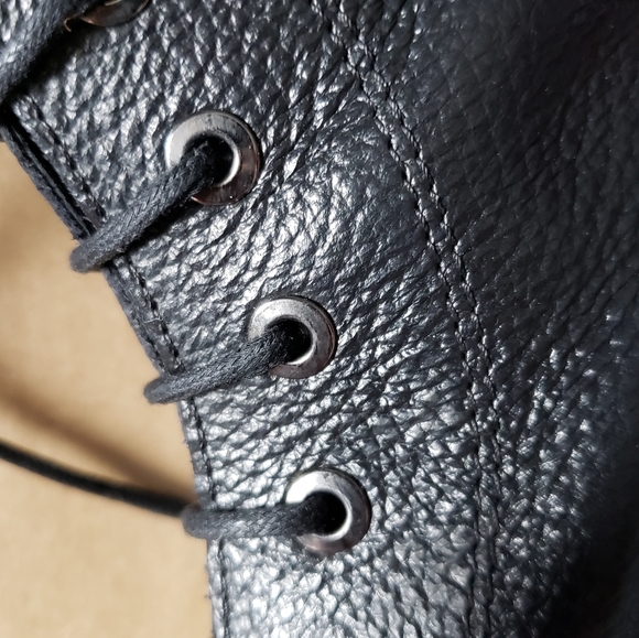 Leather Laced Combat Boot SIZE 9 black - Picture 6 of 10
